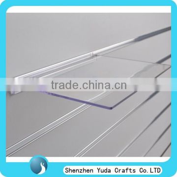 Chinese factory customized acrylic display shelf, high transparent slatwall display