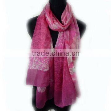 2011 high quanlity fashion 100% silk chiffon scarf for ladies