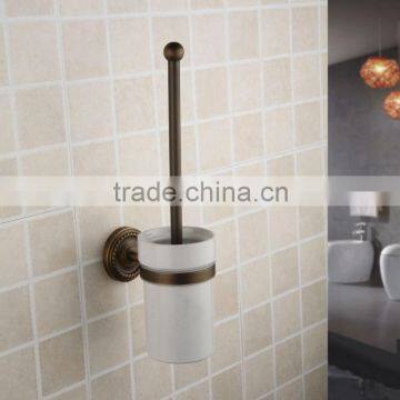 2014 Rural Design White Ceramic Antique Copper Toilet Brush Holder Collections for Bathroom