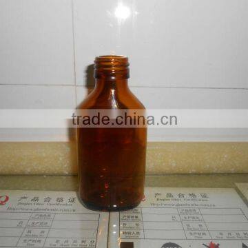 130ml flat amber glass spirit liquor bottle