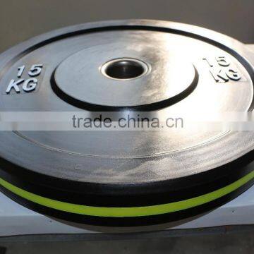 Black Rubber Bumper Plates With Colour Elastic Band