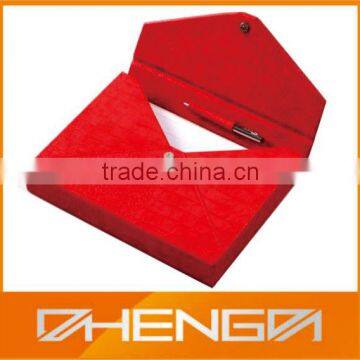 High quality factory customized made red leather decorative file storage boxes (ZDS-JS1406)