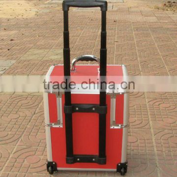 Red Professional Rolling Makeup Case