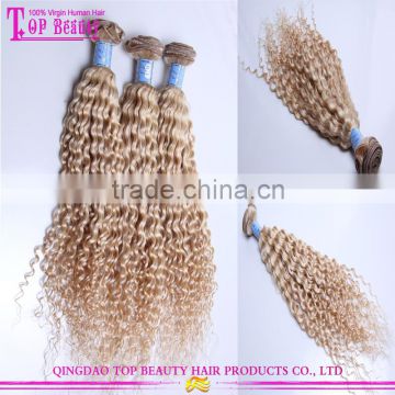 Wholesale cheap high quality long curly hair weave 100% virgin indian human hair 613 blonde hair weave