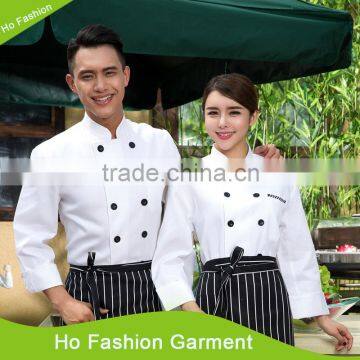 white wholesale customized with good quality double breasted chef clothes