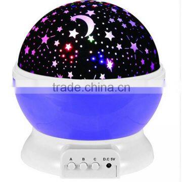 2016 New Romantic New Rotating Star Moon Sky Rotation Night Projector Light Lamp Projection With High Quality Kids Bed Lamp photo-2