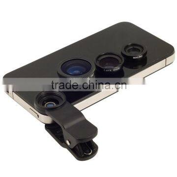 2015 new arrived 3 in 1 Cell Phone Clip Camera Lens Wide Angle Fisheye Selfie Lens