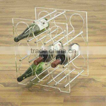 Customize elegant plastic bottle display rack for wine