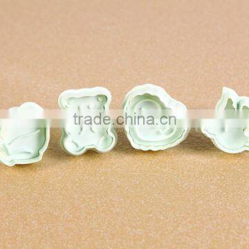 4pcs bear love heart bird shape plunger cutter