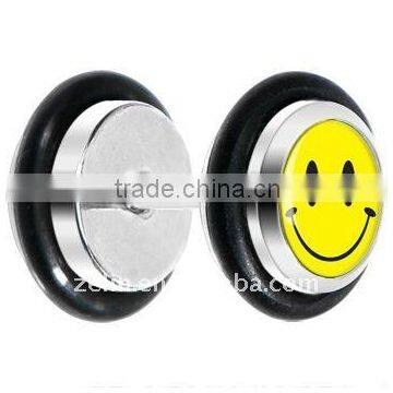 Stainless steel smile logo cheater plug body piercing jewelry