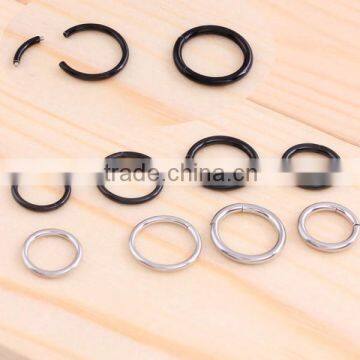 Fashion titanium anodized segment ring nose hoop body piercing jewelry