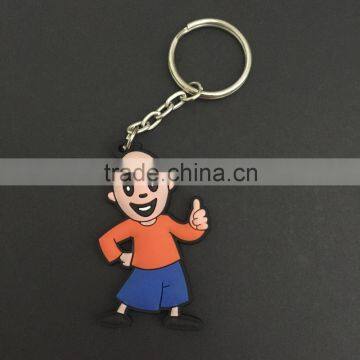 baby little boy rubber pvc keychains with custom logo printing on backside