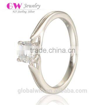 2015 New Model Fashion Wedding Single Stone Ring Designs 925 Sterling Silver Rings