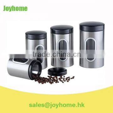 silver metal flour coffee tea sugar film canisters sets