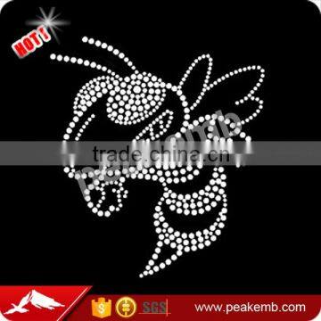 Beautiful hornet hot fix iron on rhinestone transfers for t-shirt