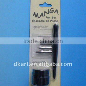 New Arrival Artist Material Comic Pen Set,5 nibs with a handle and a bottle ink