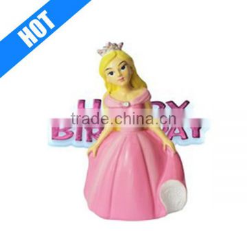 resin princess resin pink happy birthday cake topper