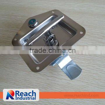 Flush Mount Polished Stainless Steel Key-Locking Recessed T Handle Tool Box Drawer Locks photo-2