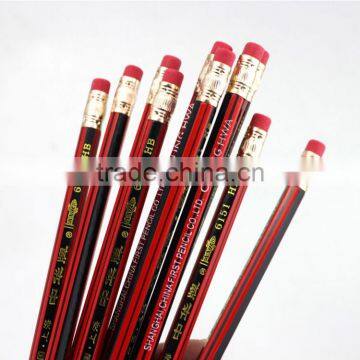 Wooden cheap wholesale pencils with eraser from chinese factory
