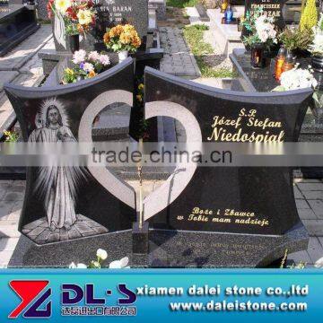 Black stone angel headstones