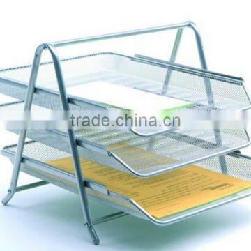Store More Promotional 3 Layer Silver Stand Desk File Tray photo-2