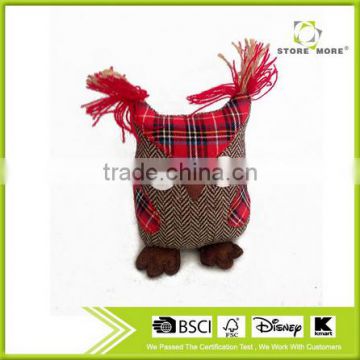 Store More Cute Owl Animal Woolen and Plaid Door Stopper - Medium