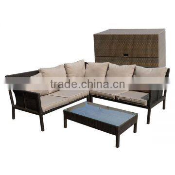 PE Rattan Magic Sofa Lounge Set With Storage Box