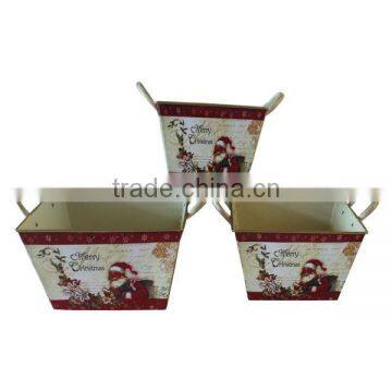 Christmas Square Flower Pot Set of 3