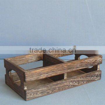 handmade custom small old wooden crate with compartment