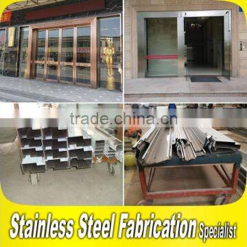 Golden Color Commercial Glass Door Stainless Steel Types Interior Door Frames