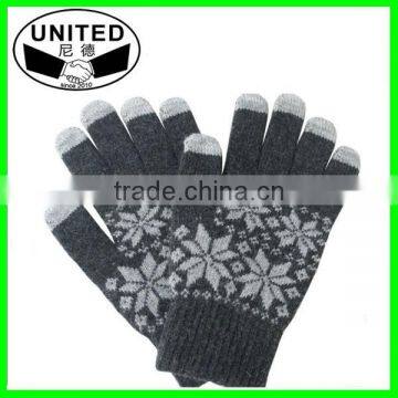 Wholesale acrylic knitted spandex custom magic winter gloves