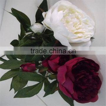 SJ20170060 Artificial White Silk Fabric Peony Flower for Indoor Decoration photo-2