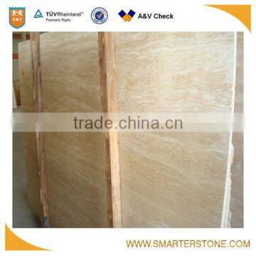 Imported cream travertine slab with filling holes for flooring