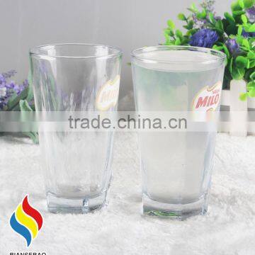 new promotional items 300ml custom glass cup with design