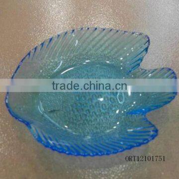 leaf shape hot melt glass plate