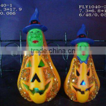 ceramic pumpkin witch 11040