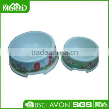 Animal graden printed 6" melamine plastic ceramic-like pet bowl