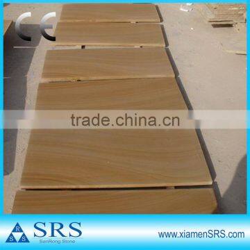 Natural wood grain yellow sandstone tile