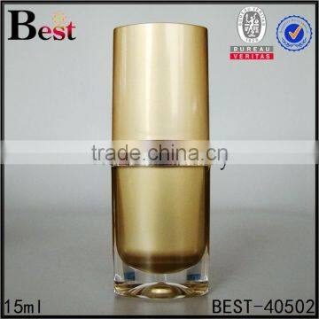 cosmetic triangle shape gold 15ml acrylic lotion bottle