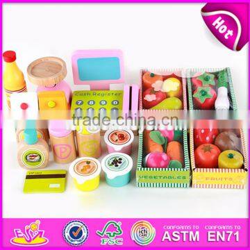 2017 New Design Funny Pretend Play Wooden Kids Play Supermarket W10A061 photo-6