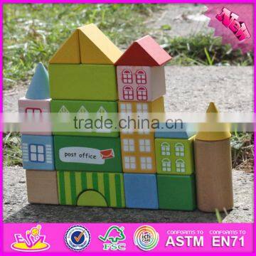 2017 New Design 20 Pieces Model Buildings Kids Wooden Toy Blocks W13A121