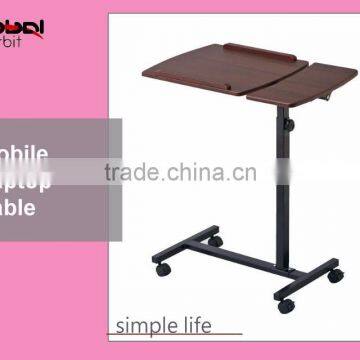Furniture Rolling Bedside Mobile Wooden Laptop Reading Table With Wheels photo-5