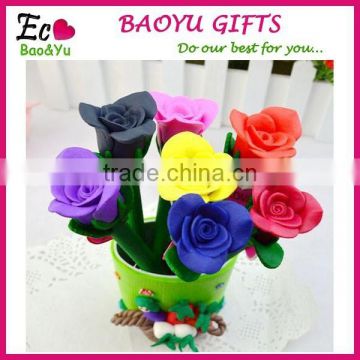 Hot Selling Flower Polymer Clay Pen Wholesale Can Custom Logo Promotional Ballpoint Pen Cheap Polymer Clay Pen