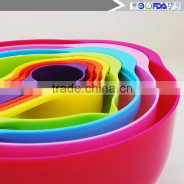 8Pcs/Set Multifunctional Kitchen Rainbow Bowl Measuring Spoon Cup Filter Drain Mixing Salad Food Baking Tools photo-4