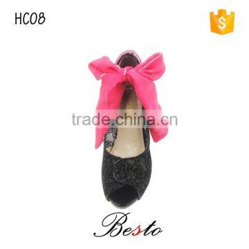 Fashion custom ladies pink chiffon heel condoms for shoe decoration