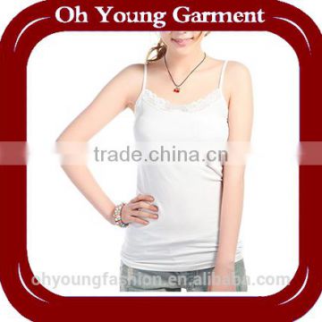 wholesale soft tank top ventilate bambooo waistcoat lace confortable lady's tank top