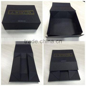 Customized for yourself , black luxury and folding style and logo golden shoe box