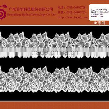 Wavy Elegant Tricot Embroidered Sex Nylon Lace Trim Fabric for Lady's Garments photo-6