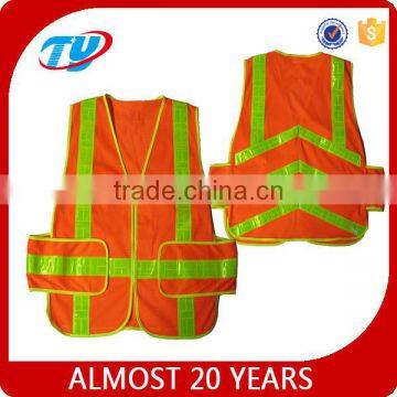 Orange Yellow Safety Vest With Pvc Tape photo-3
