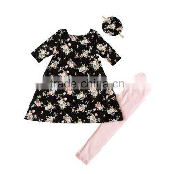 Spring Boutique Baby Clothing Set Baby Girl 2 Peices Set With Headbands Flower Girl 100% Cotton Clothing Outfits for Children photo-3
